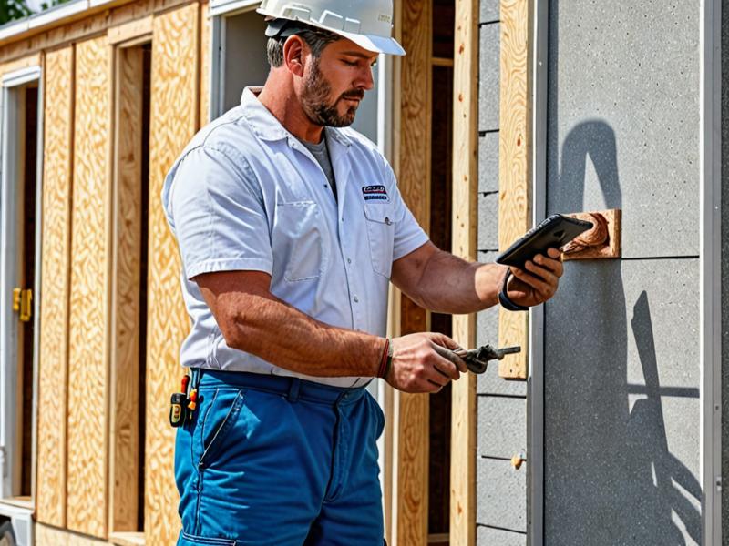 Professional Mobile Home Contractor at Work
